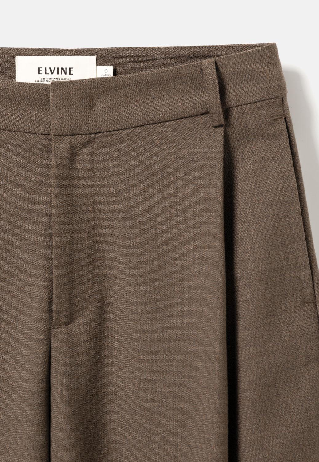 Elvine Admira Pants Brown Melange Damen Bundfaltenhose braun
